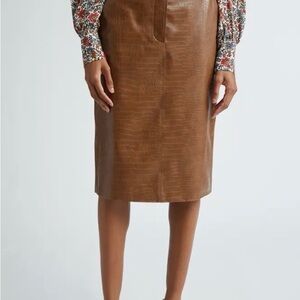Brown Textured Women's Skirt
